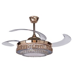 Beliani ASHLEY - Plafondlamp met ventilator-Goud-IJzer